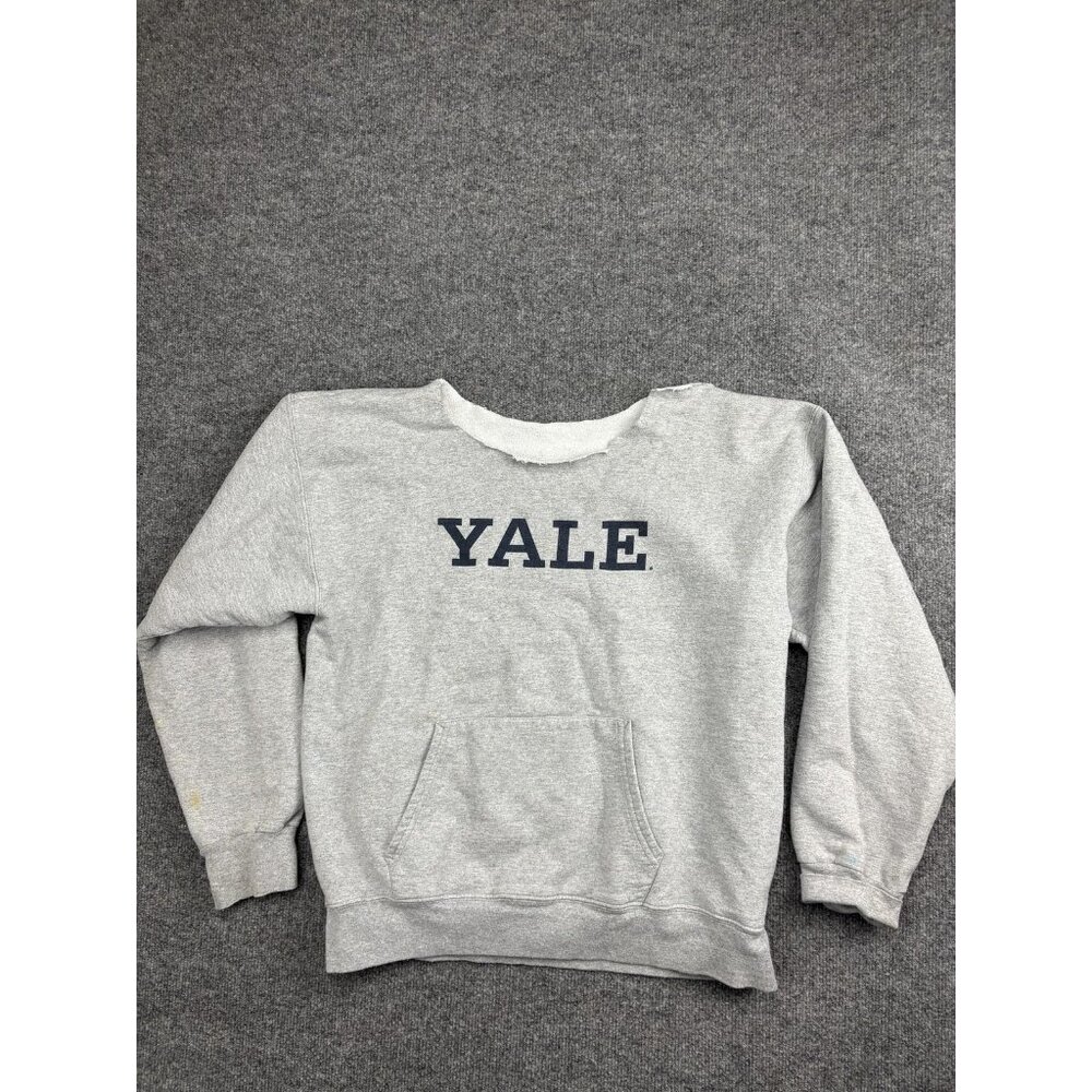 Yale‎ Bulldogs Sweatshirt Crewneck Gray Fleece Kangaroo Pocket NCAA College